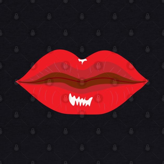 Red glossy closed lips by LizzyizzyDesign